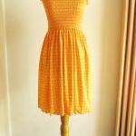 Orange Jersey Smocked Dress